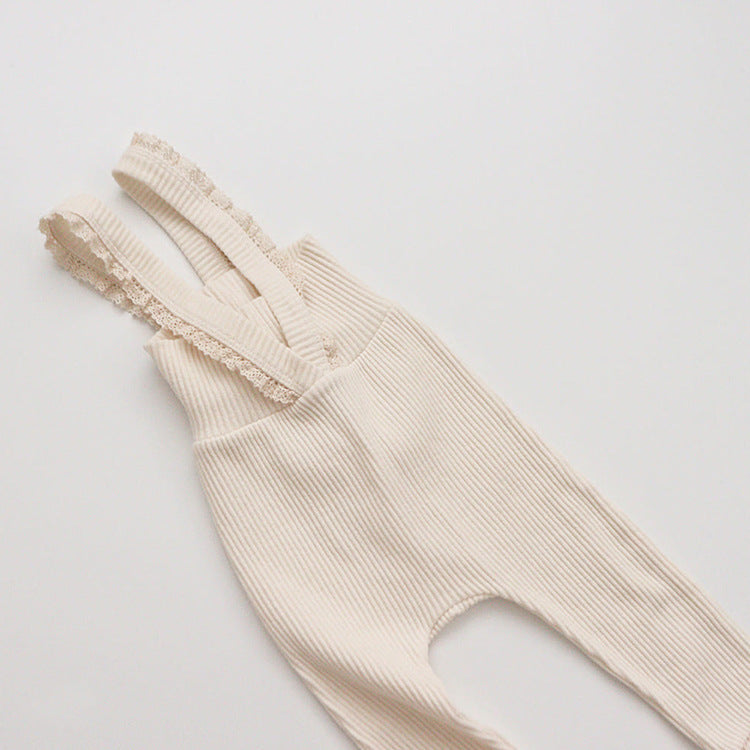 Knitted Cotton High-Waist Overalls – Spring/Autumn Baby Pants