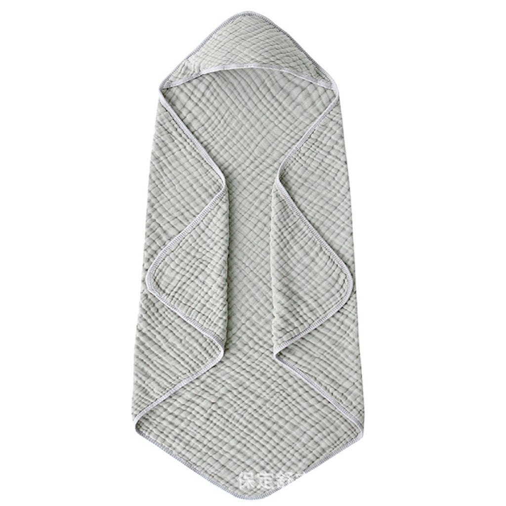 Hooded Muslin Cotton Baby Bath Towel 90x90cm | Green Baba
