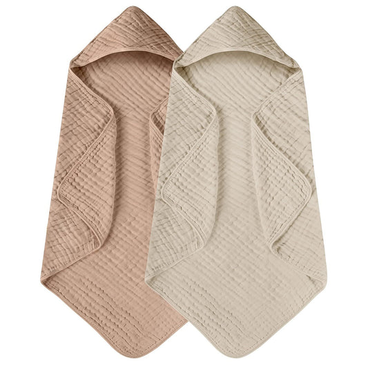 Hooded Muslin Cotton Baby Bath Towel 90x90cm | Green Baba